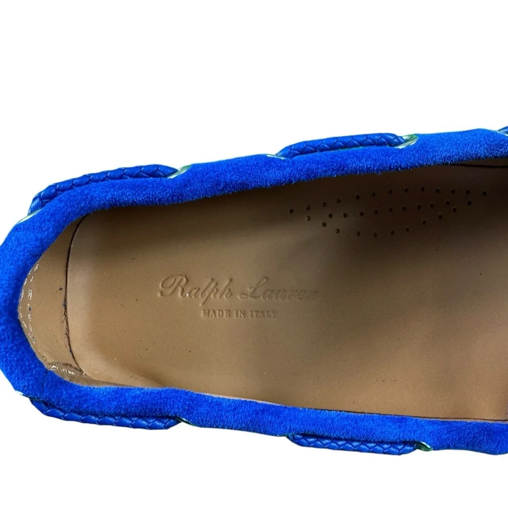 Ralph Lauren Purple Label Harold Blue Suede Loafer Mens 8D Italy New